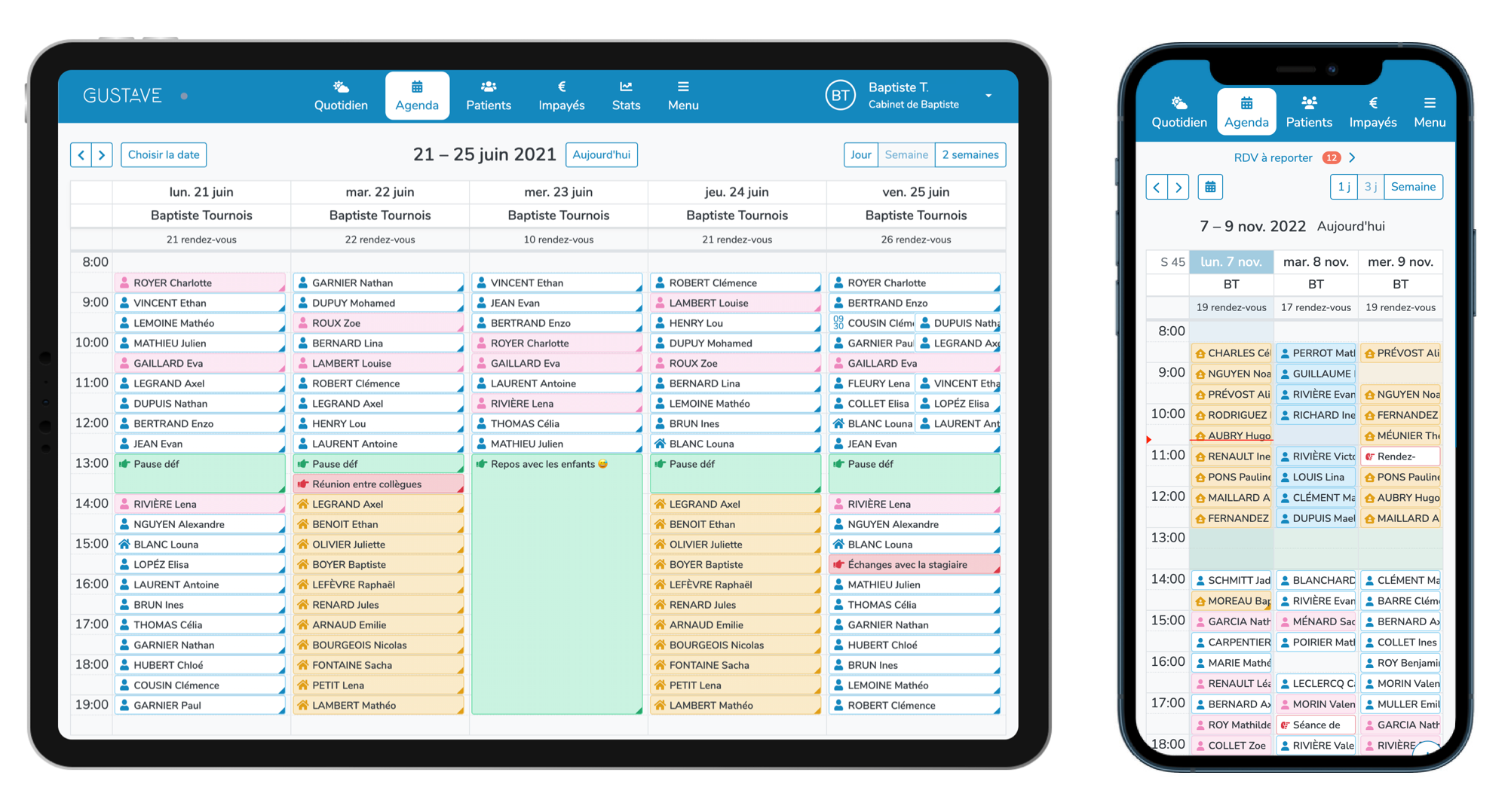 Agenda adaptable à n'importe quelle taille d'écran, compatible mobile et tablettes